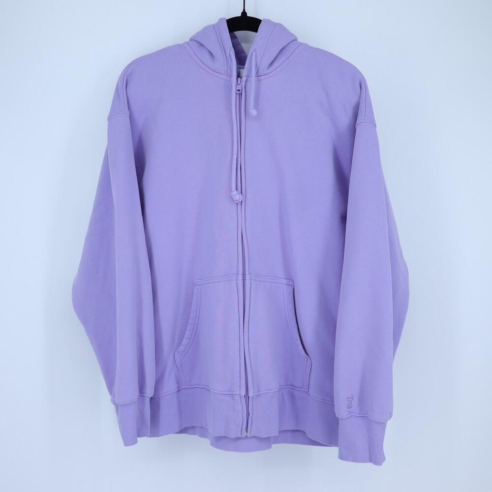 TNA Cozy Fleece Boyfriend Zip Hoodie Sweatshirt Light Iris Purple Women's M